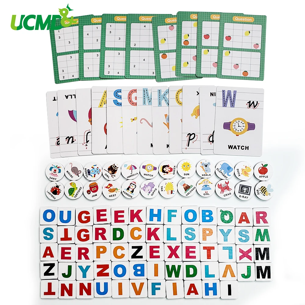 Обучающая игра-головоломка Монтессори с английским словом и алфавитом