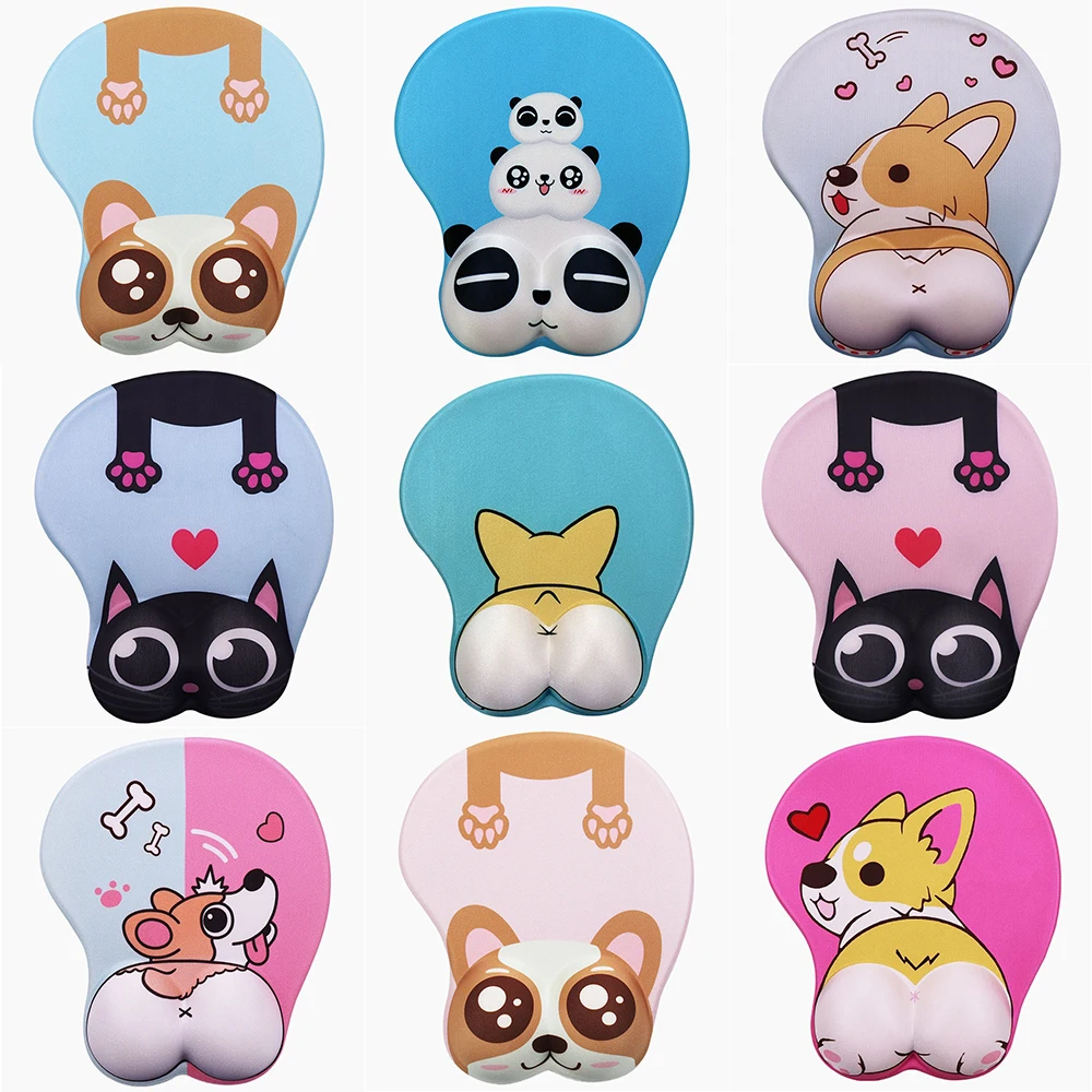 Коврик для мыши с мультяшным рисунком удобный силиконовый нескользящий мягкой