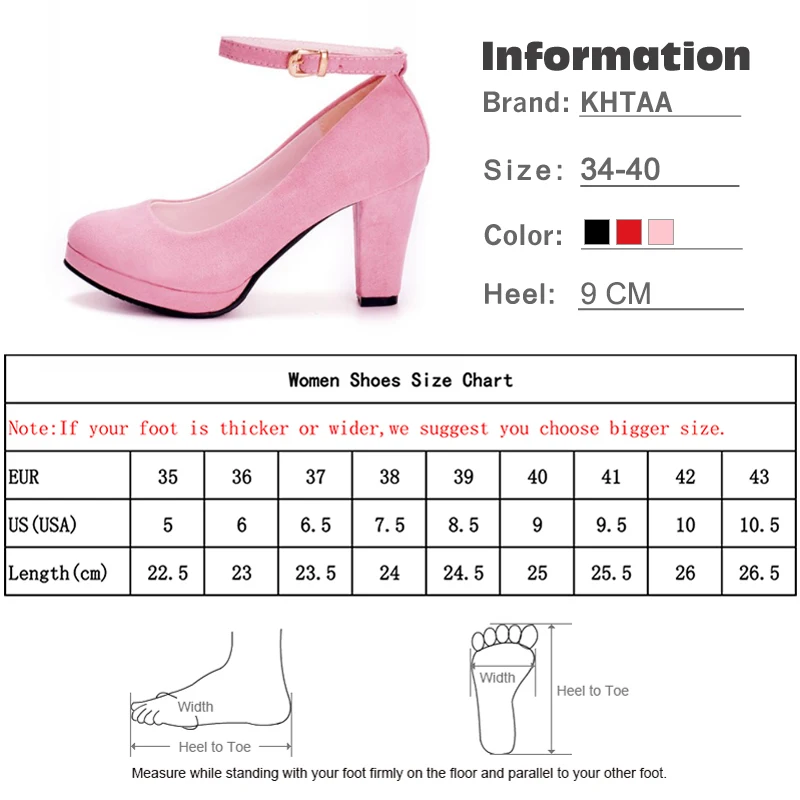 

Women's Fashion Pumps Sweet Woman Thick High Heels Ankle Strap Flock Female Platform Mary Jane Women Shoes Ladies Footwear