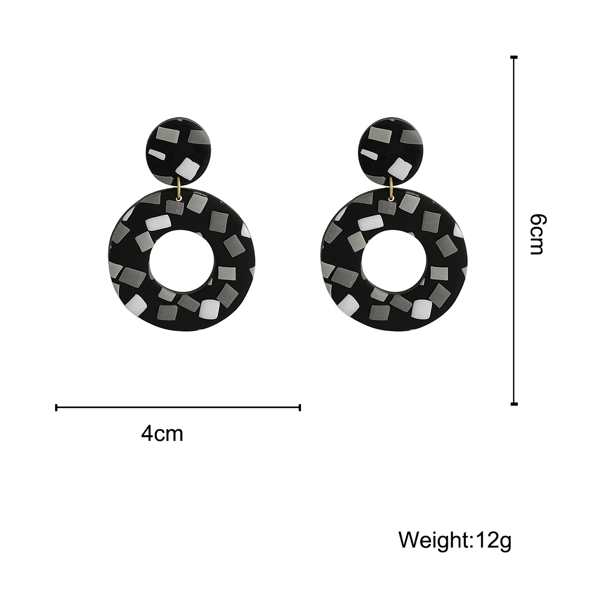 

AMORCOME Trendy Black Polymer Clay Drop Earrings for Women Abstract Pattern Geometric Round Circle Dangle Earrings Jewelry 2021