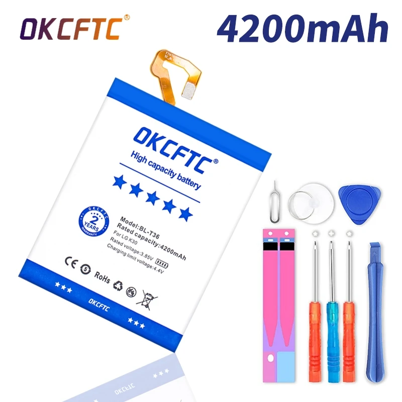 

High Quality 4200mAh/11.6Wh 3.85V BL-T36 Replacement Battery For LG K30 X410TK T-Mobile Cell Phone Rechargeable Li-on Bateries