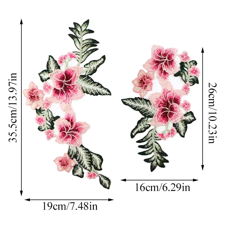 1 комплект ручная работа вышитая ткань нашивка красный цветок слива