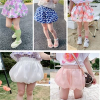 pricness girls shorts summer cotton knit ruffles lace edge short pants for girls clothes children beach short outfits