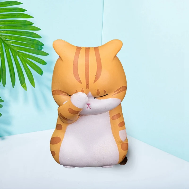 

3D Cartoon Cover Face Cat Cake Decoration Hand-made Cartoon Kitten Doll Toy Cake Ornament for Birthday Gifts Baking Accessories