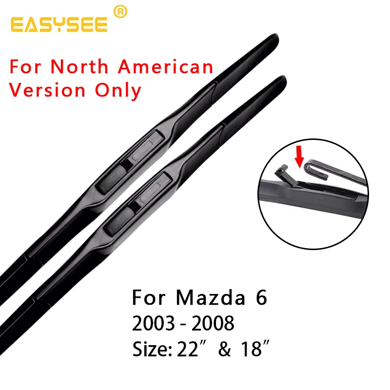 Щетки стеклоочистителя ветрового стекла для Mazda 6 Fit крюковые рычаги 2003-2015 2016 2017 2018