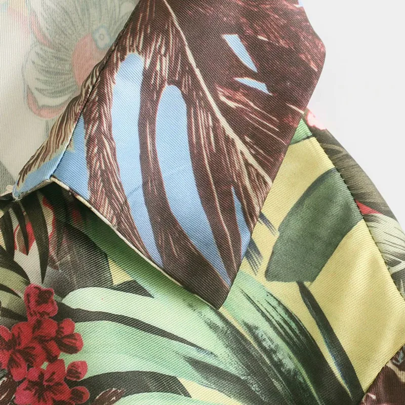 

2021 ZA summer new women's clothing retro fashion lace-up printed long shirt dress RA 3470477 3470/477