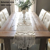 macrame table runner boho table runner cotton fringe table runner vintage woven wedding dining room table decor 35x160220cm