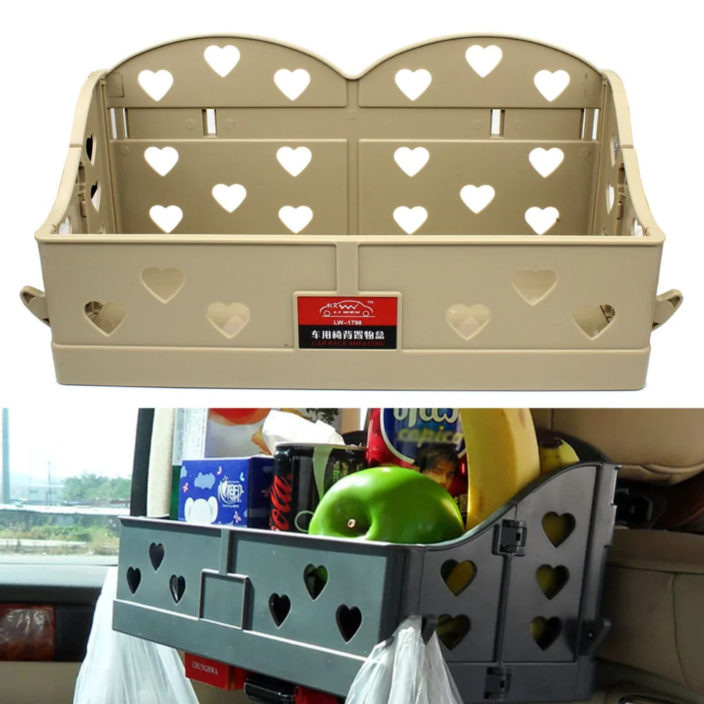 

Auto Car Trunk High Capacity Organizer Backseat Storage Box Bag Seat Back Snacks Fruit Pockets Holder Shopping Bag Hook