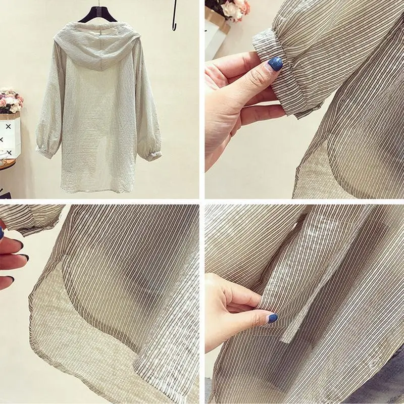 Куртка женская с капюшоном Повседневная тонкая свободная дышащая верхняя одежда