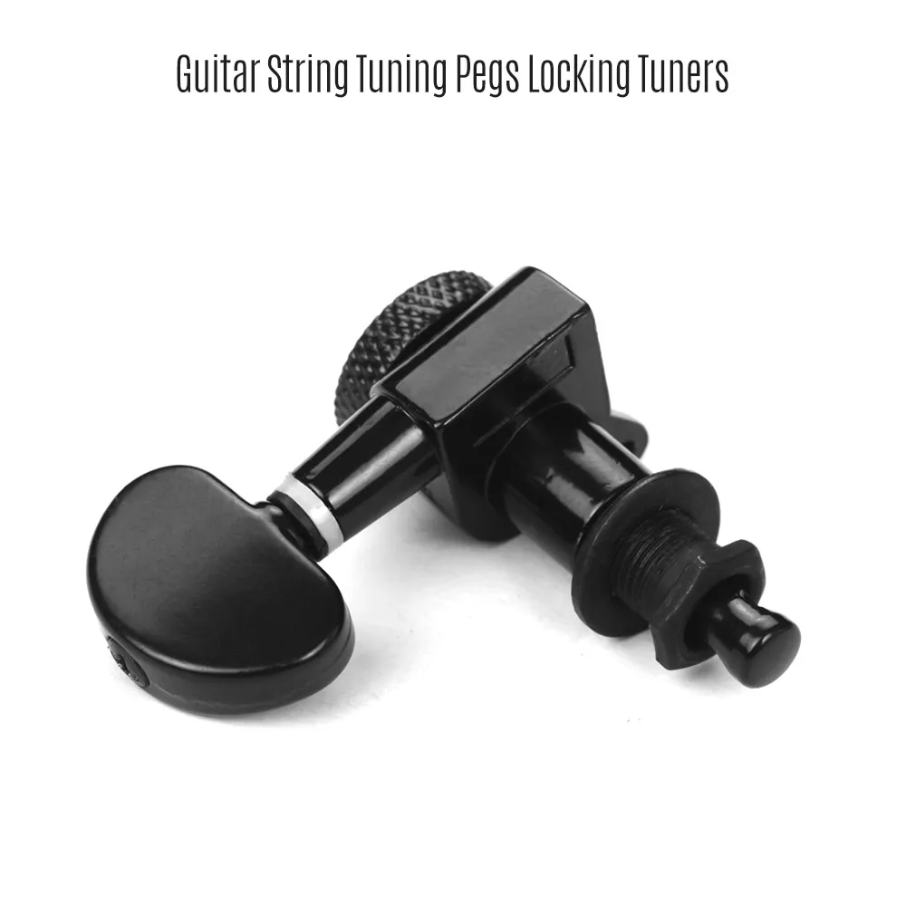 Alloy Metal Electric Guitar Machine Heads Knobs String Tuning Peg Locking Tuners Pack 6 Pcs 3L3R with Mounting Screws Ferrules | Спорт и