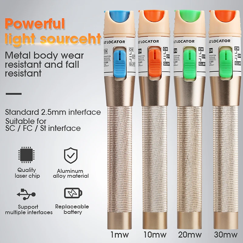 Высококачественный волоконно-оптический тестер Красного источника света 30 км/20