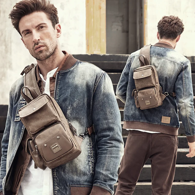 DIDE High Quality luxury brand shoulder messenger bag for male Casual Chest Bag Men 9.7 inch Multi-pocket Port | Багаж и сумки
