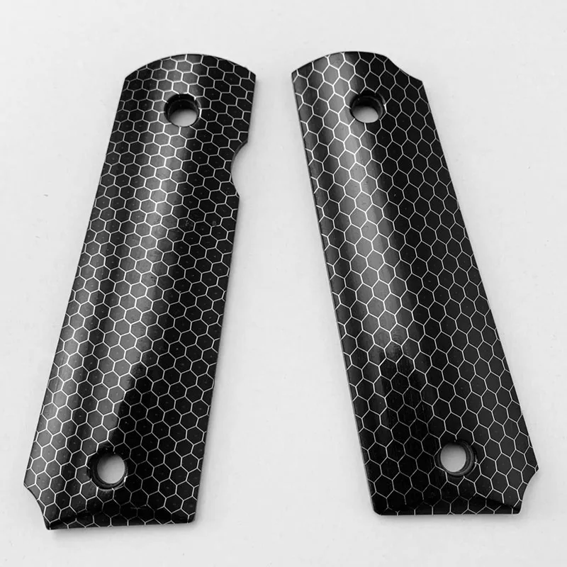 

Black Honeycomb HandleTactical Knife Shank Grips for 1911 Modification DIY Accessories