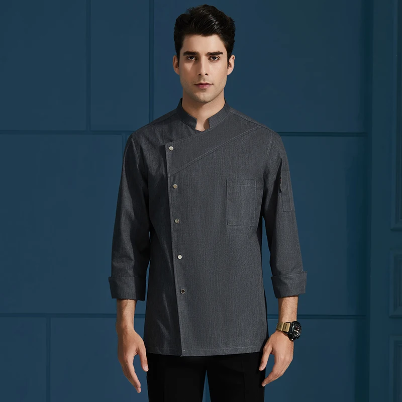 Унисекс пальто шеф-повара с воротником-стойкой куртки для пекарни еды и кухни