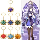 Genshin Impact Project Eyes of God 7 элементов ветер Вода лед гром трава рок огонь логотип эмблема двусторонний брелок цепочка для ключей