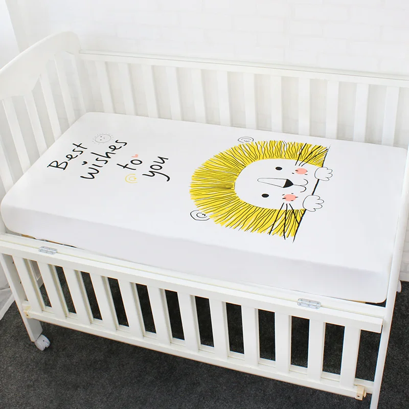 Простыня детская из чистого хлопка с фламинго мягкий воздухопроницаемый