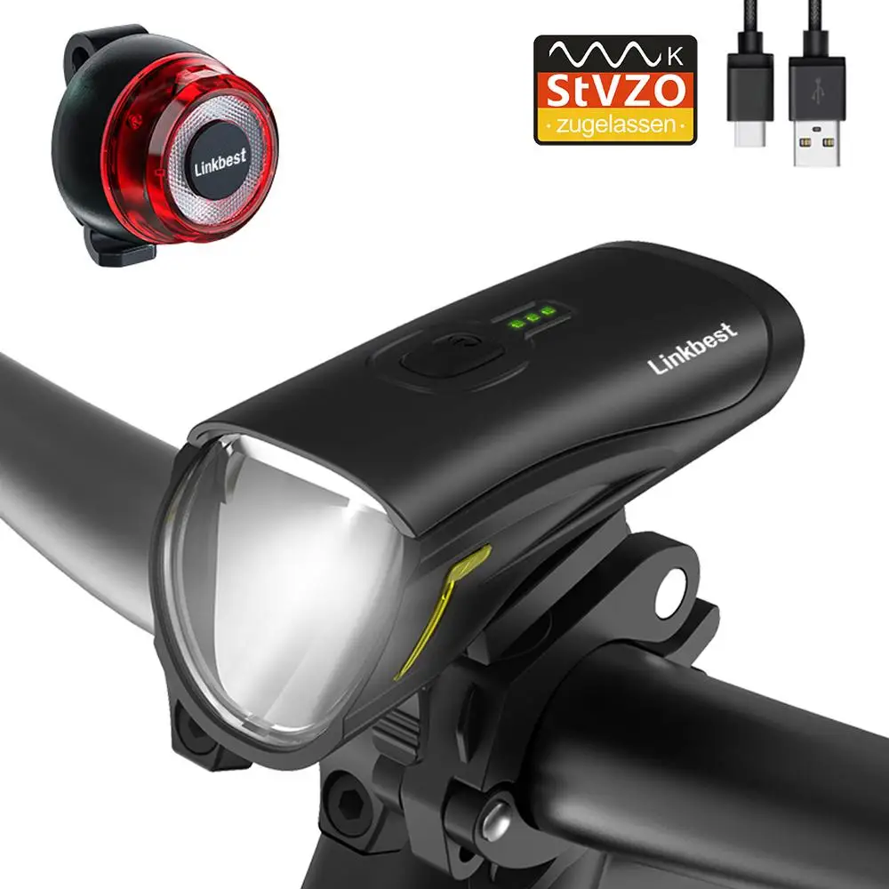 Linkbest 50 Lux USB перезаряжаемый велосипедный комплект фар свет Osram Led близкий диапазон