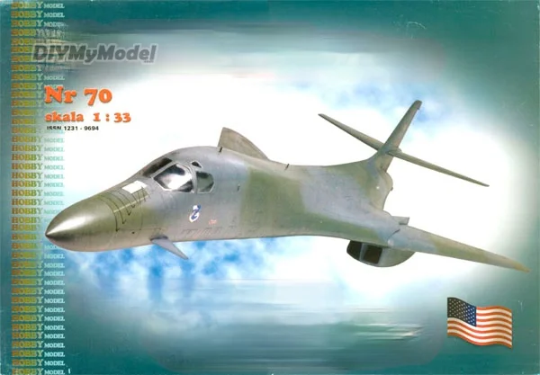 Aviador de ala de barrido variable supers&oacute;nico, modelo de papel artesanal, KIT de rompecabezas de juguete hecho a mano, utillaje de pel&iacute;cula, EE. UU., B1-0