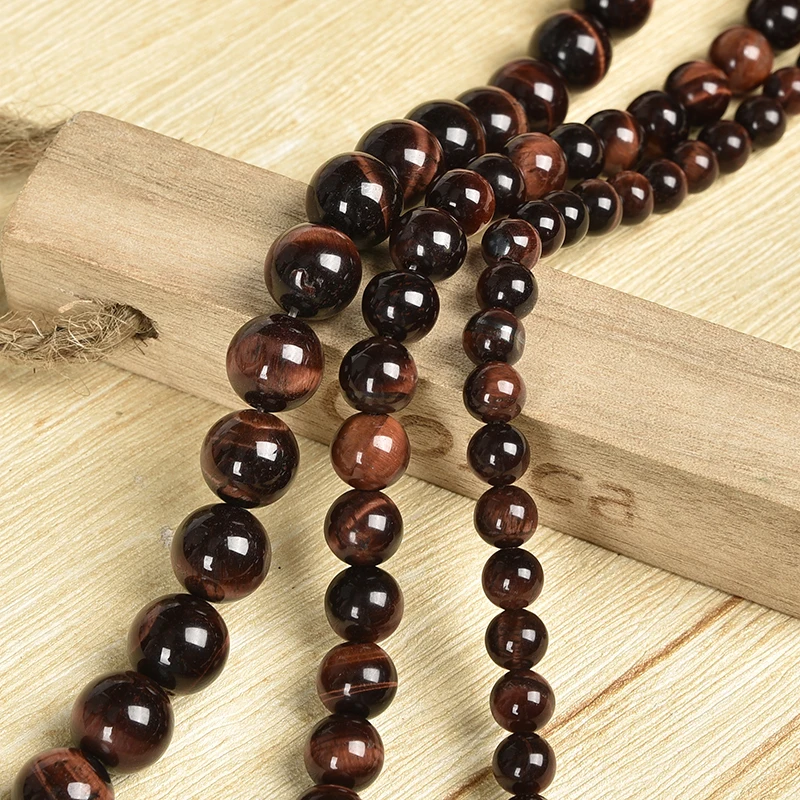 Круглые бусины с натуральным тигровым глазом для изготовления ювелирных изделий