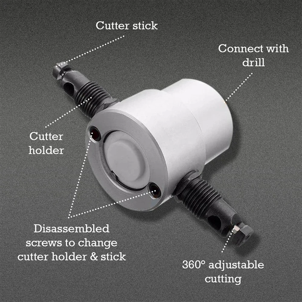 

Double Head Metal Nibbler Cutter Double Head Sheet Nibbler Hole Saw Cutter Drill Attachment Plate Open Hole Drill Cutter Tool