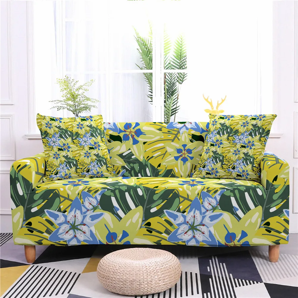 Эластичный чехол для дивана из спандекса с цветочным принтом декоративное