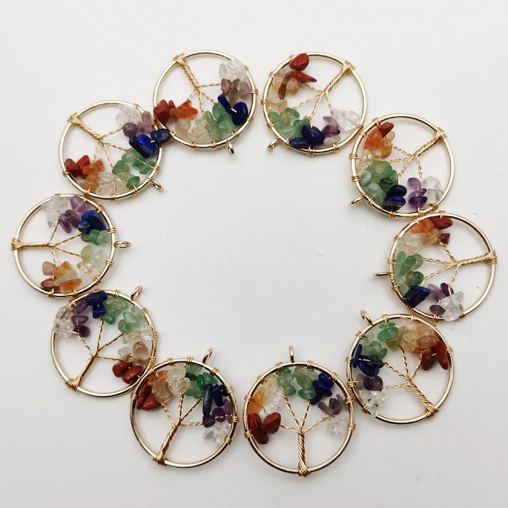 Кулон из натурального камня в виде дерева жизни 50 мм 30 12 шт./лот | Шармы