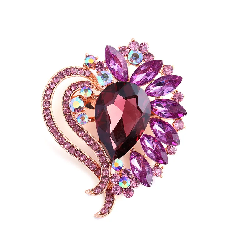 KingDom Сердце Броши Хрустальное Стекло Эмаль Булавки Bling Симпатичные Ювелирные