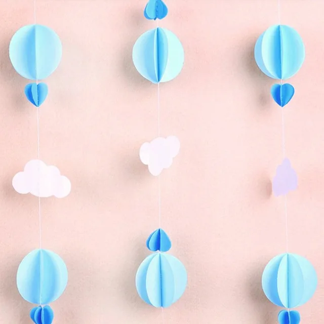 3 м, с трехмерными цветами золотой венок День Рождения украшения baby shower Свадебные Баннер домашнего декора фон стене висит рамка для фото - Цвет: Blue round cloud
