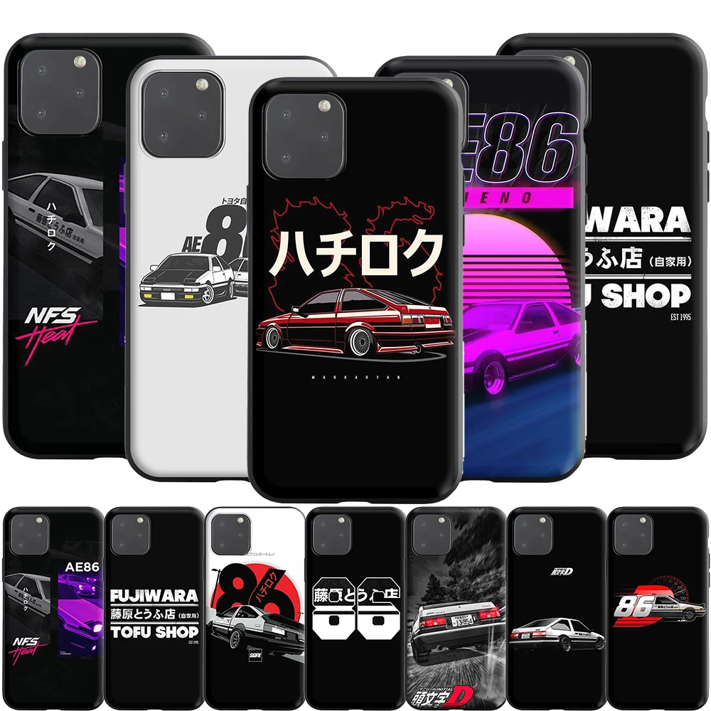 Силиконовый чехол Initial D AE86 для Apple iPhone 12 Mini 11 Pro XS X XR Max 8 7 6 S Plus SE 5S|Бамперы| |