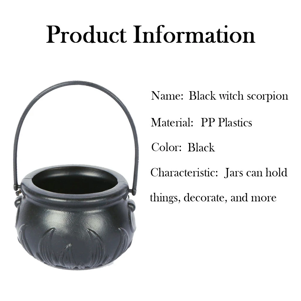 Мини-горшок для конфет черный колдун с ручкой Хэллоуина вечерние LG66 | Дом и сад