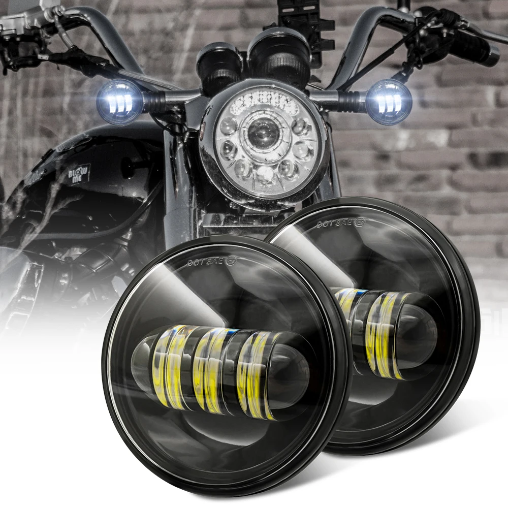 

4.5 Inch Motorcycle Light LED Waterproof Passing Lights for HARLEY Headlight Round Auxiliary Spot Lamps Motorcycle Accessories