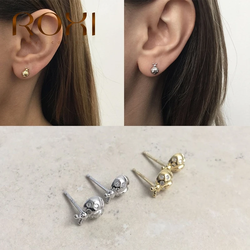 ROXI Cool Snake Dragonfly Beetle серьги с головой быка хрящи для женщин животное насекомое
