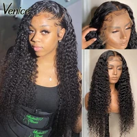 venice curly lace front human hair wigs for black women 13x6 lace front wig pre plucked 360 lace frontal wig brazilian remy hair