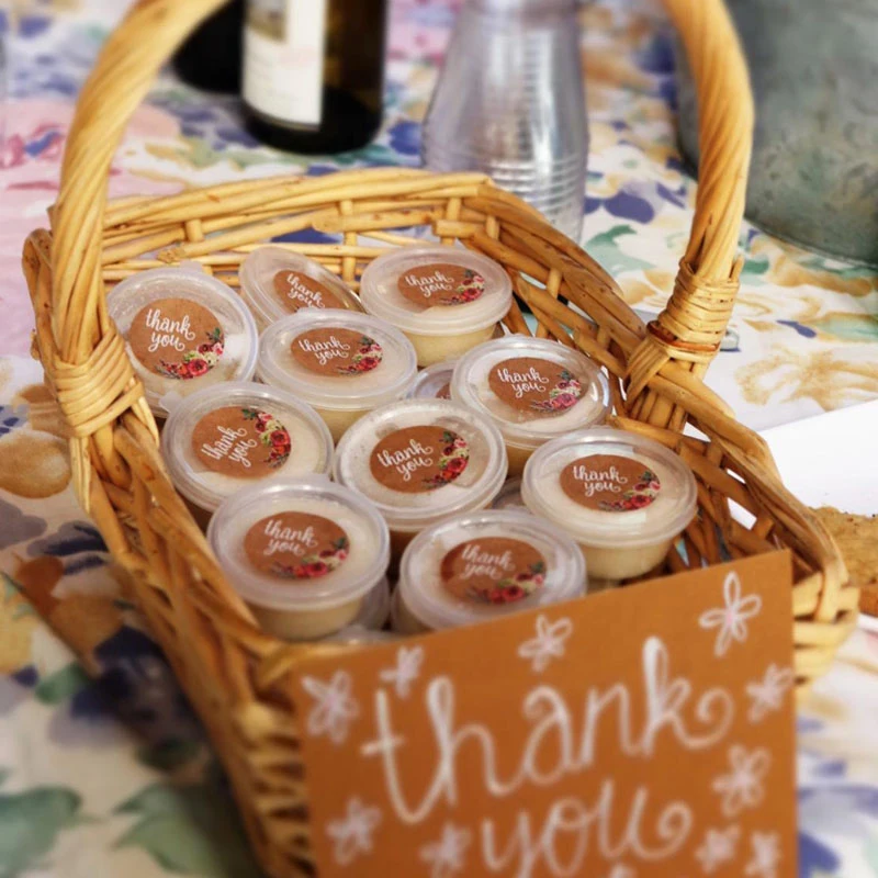 Милые прозрачные Цветочные наклейки с надписью Thank You цветок круглые для визитки