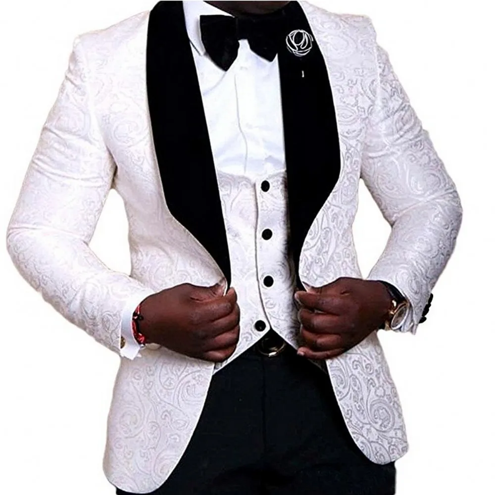 

Custom Made Men Suits Groom Tuxedos Shawl Velvet Lapel Groomsmen Wedding Best Man 3 Pieces ( Jacket+Pants+Vest+Bow Tie ) C932