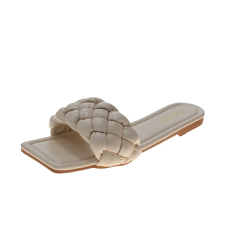 

Female Shoes Womens Slippers Outdoor Luxury Slides Low 2021 Designer Soft Flat Fashion Rome PU Rubber Female Shoes Slippers Flat