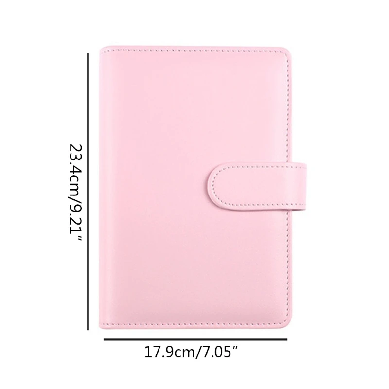 

A5 Binder Envelopes PU Leather Notebook Binder 6 Ring w/ Hidden Compartments Card Pockets Pen Loop for Document Card