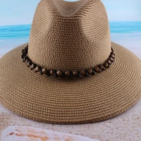 fashionable euro american breathable bell shaped jazz hats ladies summer beach sun visor straw hat