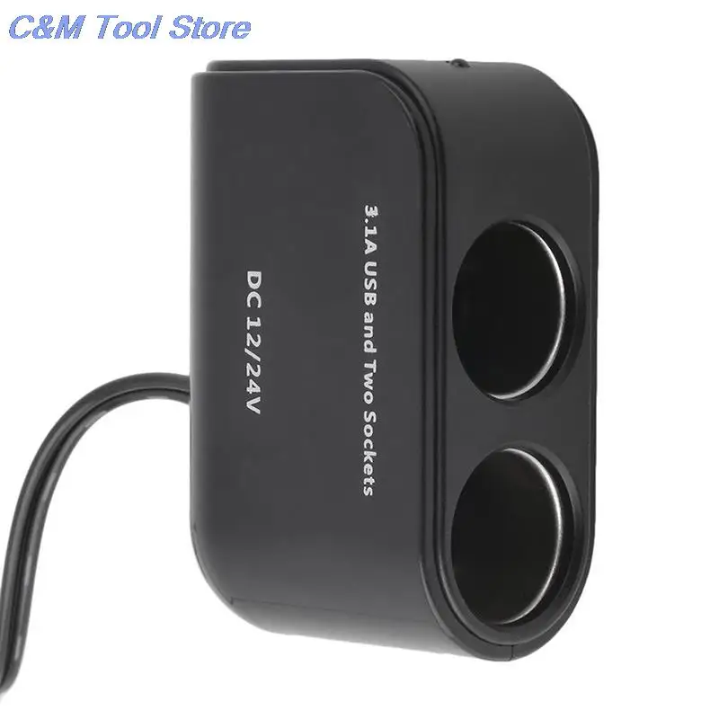 12V-24V  3.1A 100W Detection For Phone MP3 DVR AccessoriesCar Cigarette Lighter Socket Splitter Plug LED USB Charger Adapter