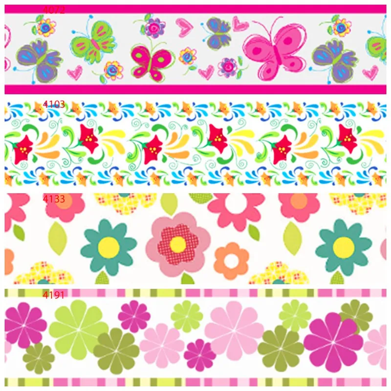 Корсажная лента из 100% полиэстера с цветочным принтом Цветочная атласная 50