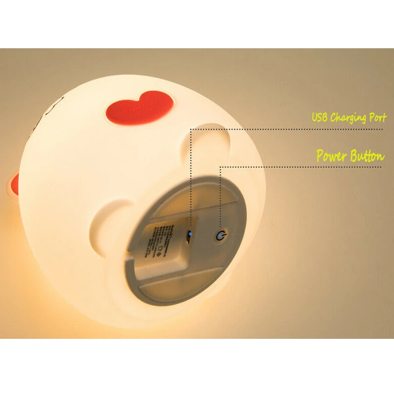 Силиконовый ночник в виде кошки с USB зарядкой мультяшный светодиодный светильник