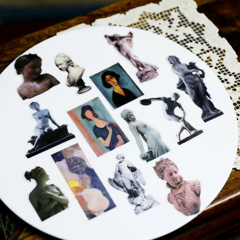 60 шт./компл. винтажный художественный музей Vellum бумажная наклейка для творчества