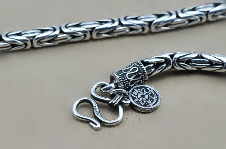 

Thai Silver Dragon Scales Long Chain Necklace Handmade 990 Sterling Silver Personalized Fashion Jewelry 47 To 60cm Long (hy)