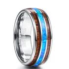 Кольца мужские из карбида вольфрама 100% с опалом, 8 мм