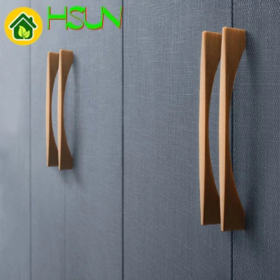 Рукоятка для шкафа Северной Европы длинная ручка двери ящика из медной