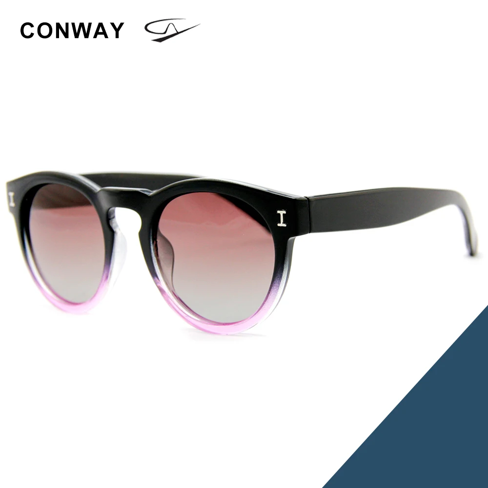 Pink Conway, модные женские солнцезащитные очки, Круглые, Ретро стиль, паровой панк, солнцезащитные очки, круглые, поляризационные, для вождения, очки для женщин, затемненные очки - Цвет линз: Pink