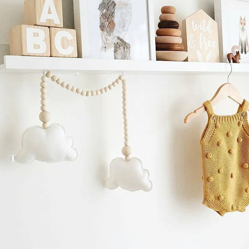 Деревянные бусины в скандинавском стиле украшения виде облаков украшение для