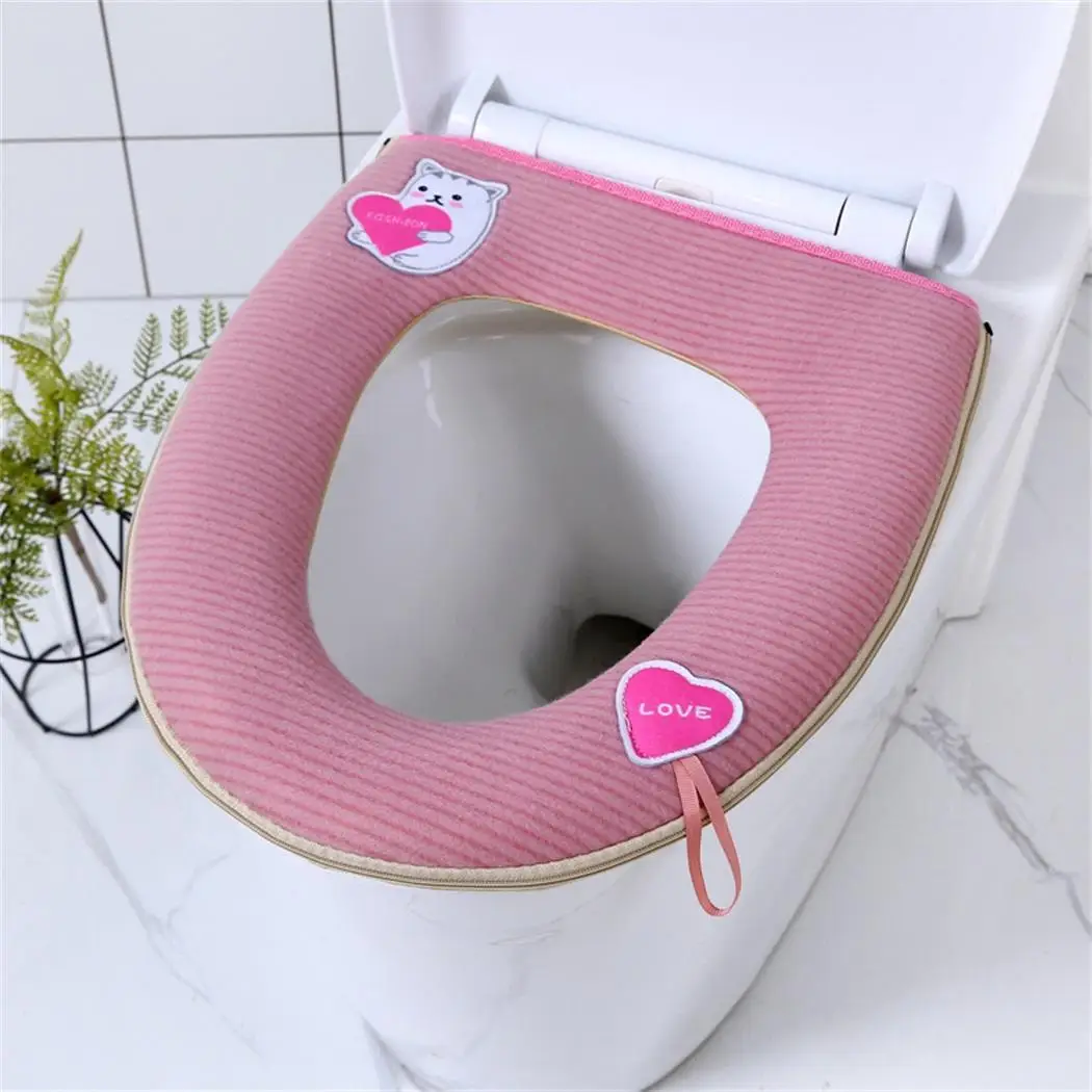 Домашний мягкий водонепроницаемый чехол на сиденье для унитаза молнии