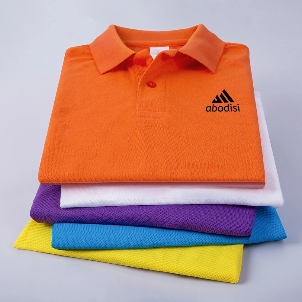 

New abodisi Summer short-sleeved Polo Shirt men's shirt business lapel Fashion Casual breathable letters England Men Polo Shirts