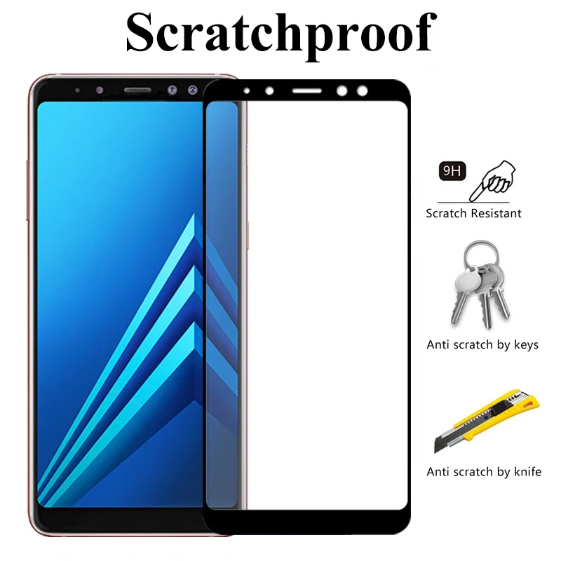 Защитное стекло для samsung galaxy a5 a6 a7 a8 a9 2018 экранный протектор samsun galax a 5 6 7 8 9